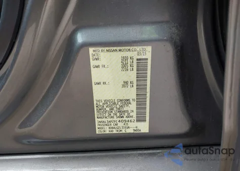 2015 Nissan Altima 2.5 S from USA, damaged, VIN 1N4AL3AP2FC409462